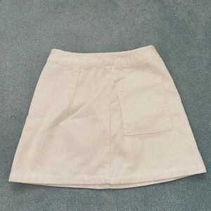 White corduroy mini skirt